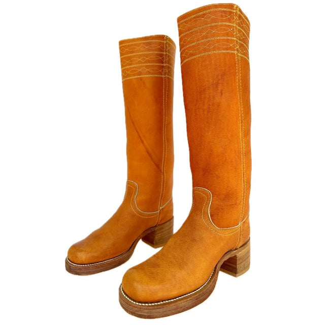 FRYE Campus True Vintage Black Label Stitching Tall Western Boots - Botablu