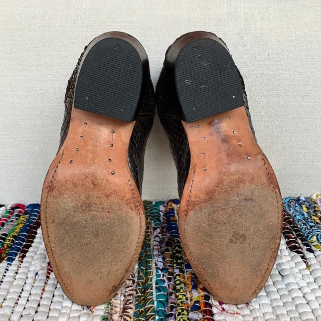 FRYE Deborah Snakeskin Python Exotic Zippered Ankle Bootie Boots - Botablu