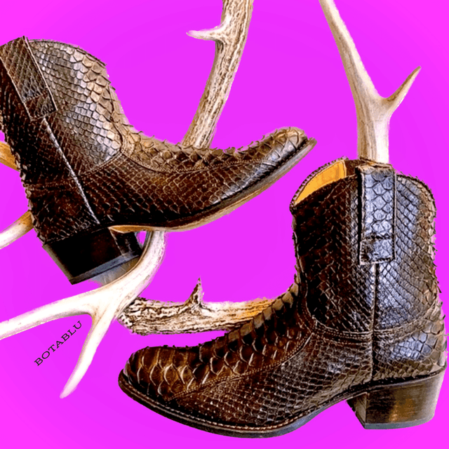 FRYE Deborah Snakeskin Python Exotic Zippered Ankle Bootie Boots - Botablu