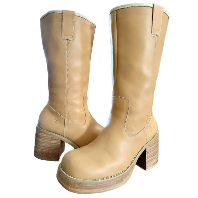 FRYE Dena Dorian Platform Y2K Vintage Boots - Botablu