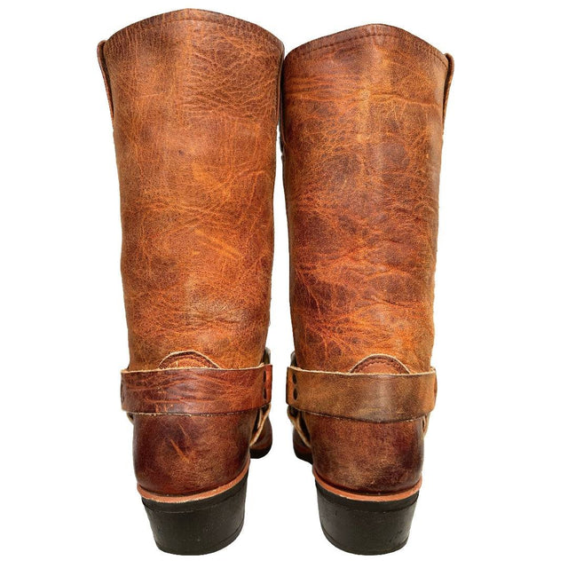FRYE Harness 12R Brown Leather Biker Moto Motorcycle Boots - Botablu