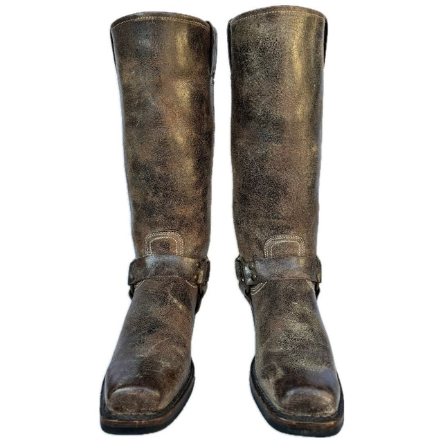 FRYE Harness 15R Brown Tall Knee High Biker Moto Motorcycle Boots - Botablu