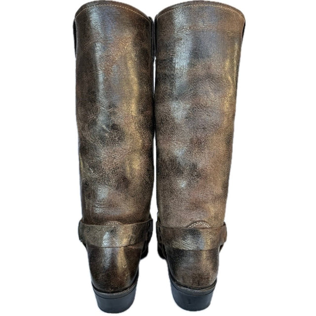 FRYE Harness 15R Brown Tall Knee High Biker Moto Motorcycle Boots - Botablu