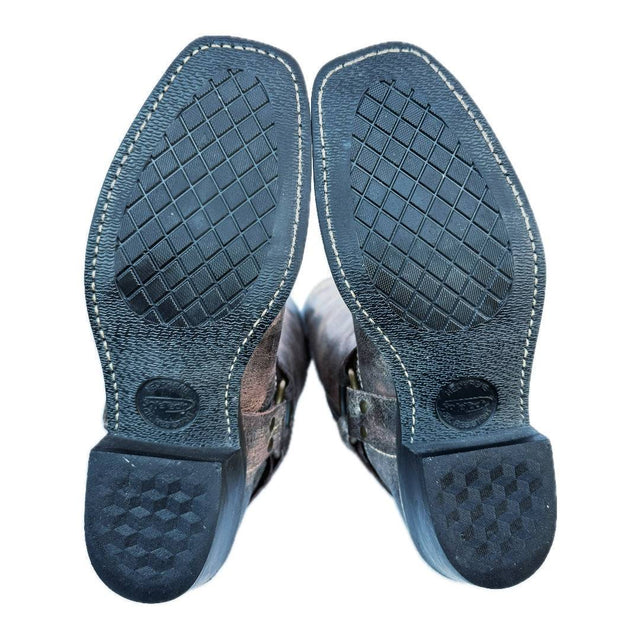 FRYE Harness 15R Brown Tall Knee High Biker Moto Motorcycle Boots - Botablu