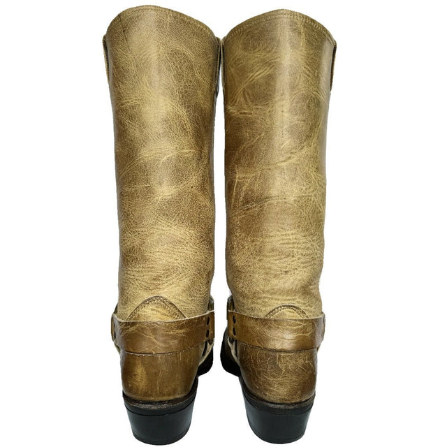 FRYE Harness 15R Green Tan Knee High Biker Moto Motorcycle Boots - Botablu