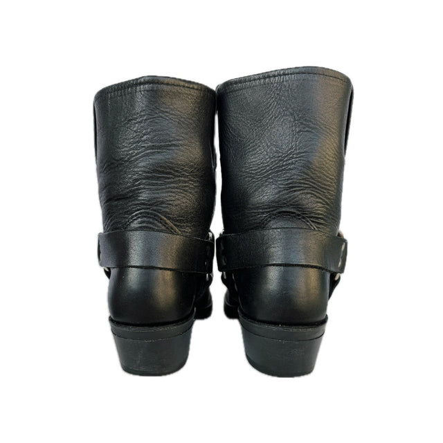 FRYE Harness 8R Black Biker Moto Motorcycle Short Ankle Bootie Boots - Botablu