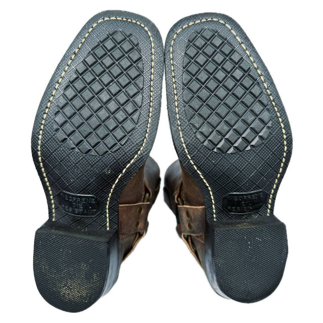 FRYE Harness 8R Brown Biker Moto Motorcycle Short Ankle Bootie Boots - Botablu