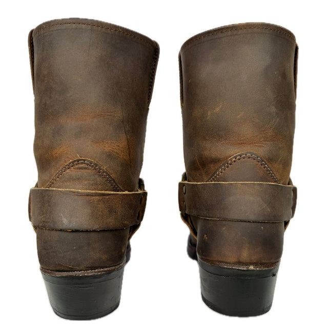FRYE Harness 8R Brown Biker Moto Motorcycle Short Ankle Bootie Boots - Botablu