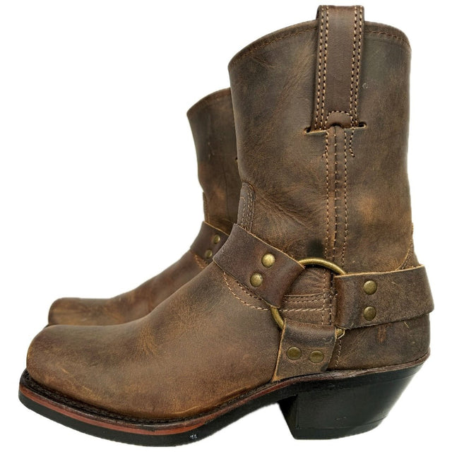 FRYE Harness 8R Brown Biker Moto Motorcycle Short Ankle Bootie Boots - Botablu