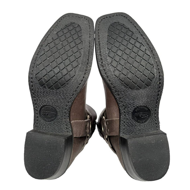 FRYE Harness 8R Smoke Gray Biker Moto Motorcycle Short Ankle Bootie Boots - Botablu