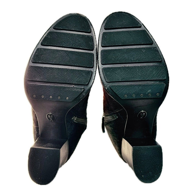 FRYE Parker Short Calf Hair On Black Ankle Bootie Boots - Botablu