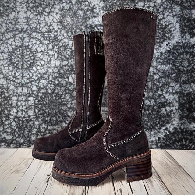 FRYE Rebel Zip Platform Vintage Y2K Tall Boots - Botablu