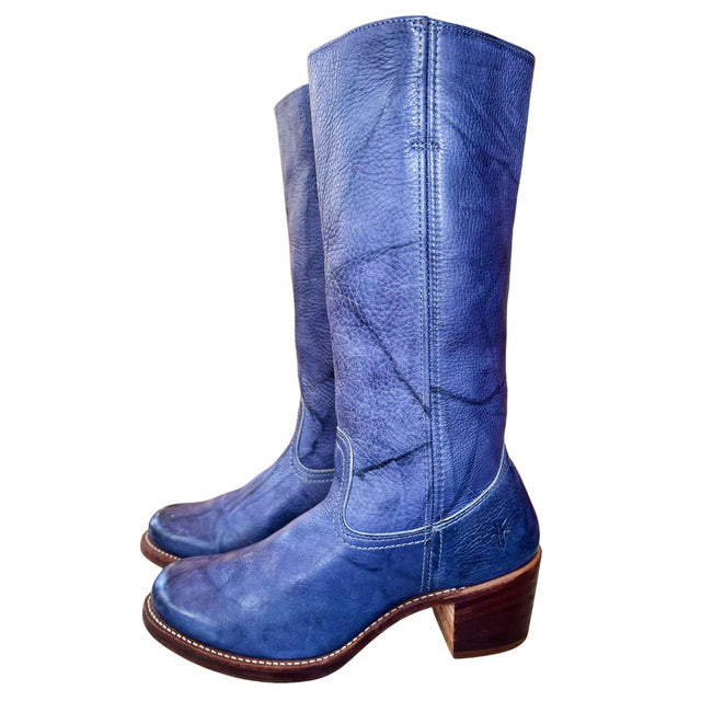 FRYE Sabrina Campus Blue Sapphire Boots - Botablu
