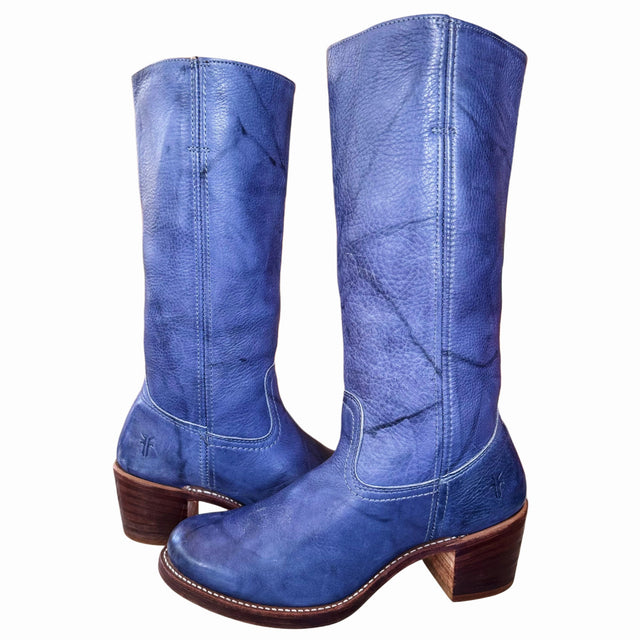 FRYE Sabrina Campus Blue Sapphire Boots - Botablu