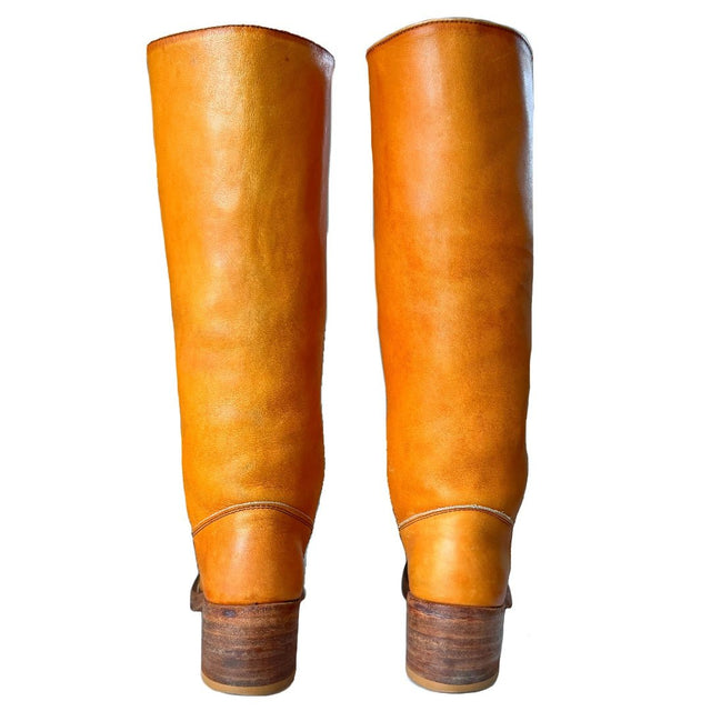 FRYE True Vintage Black Label Campus Knee High Western Boots - Botablu