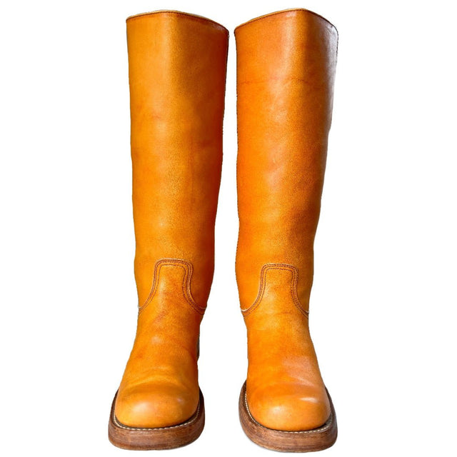 FRYE True Vintage Black Label Campus Knee High Western Boots - Botablu