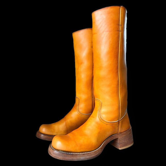 FRYE True Vintage Black Label Campus Knee High Western Boots - Botablu