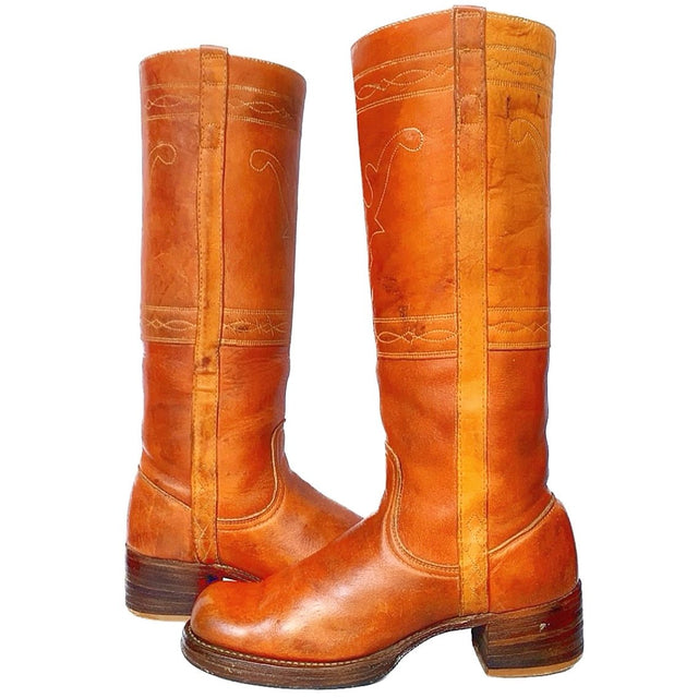 FRYE True Vintage Black Label Campus Stitching Horse Tall Knee High Boots - Botablu