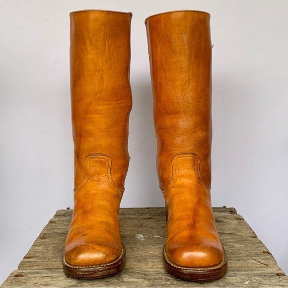 FRYE True Vintage Black Label Campus Tall Square Toe Sunrise Western Boots - Botablu