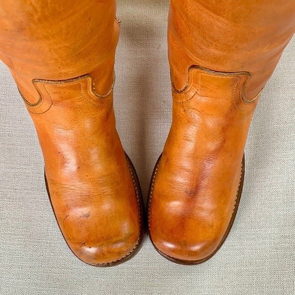 FRYE True Vintage Black Label Campus Tall Square Toe Sunrise Western Boots - Botablu