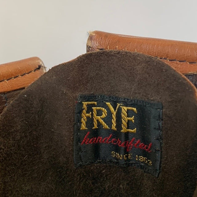 FRYE True Vintage Black Label Lace Up Tall Knee High Dark Brown Leather Boots - Botablu