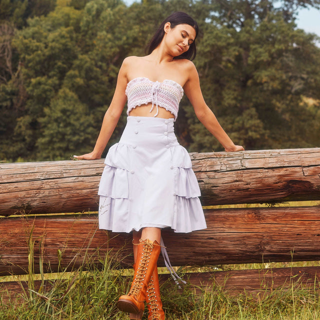 FRYE True Vintage Black Label Lace Up Tall Knee High Sunrise Butterscotch Brown Leather Boots - Botablu