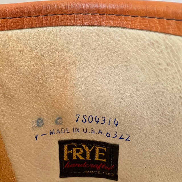 FRYE True Vintage Black Label Lace Up Tall Knee High Sunrise Butterscotch Brown Leather Boots - Botablu