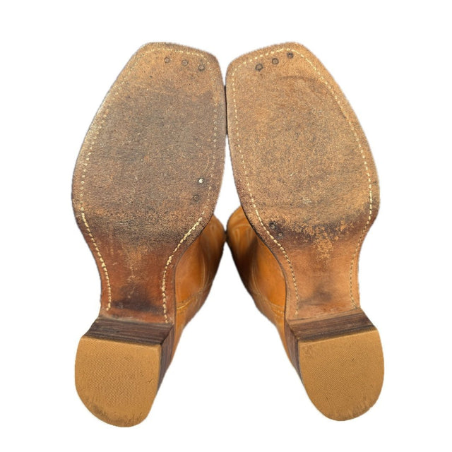 FRYE True Vintage Black Label Stitching Square Toe Cowboy Cowgirl Western Campus Boots - Botablu