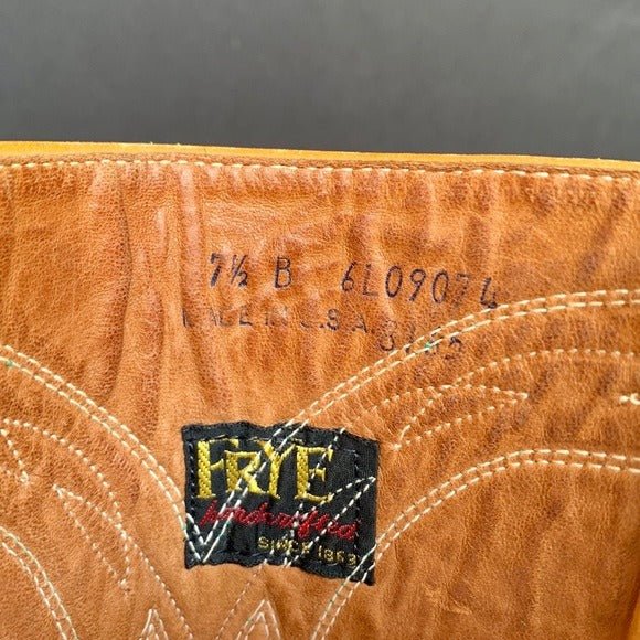 FRYE True Vintage Black Label Stitching Square Toe Cowgirl Cowboy Western Campus Boots - Botablu