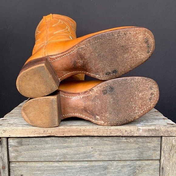 FRYE True Vintage Black Label Stitching Square Toe Cowgirl Cowboy Western Campus Boots - Botablu