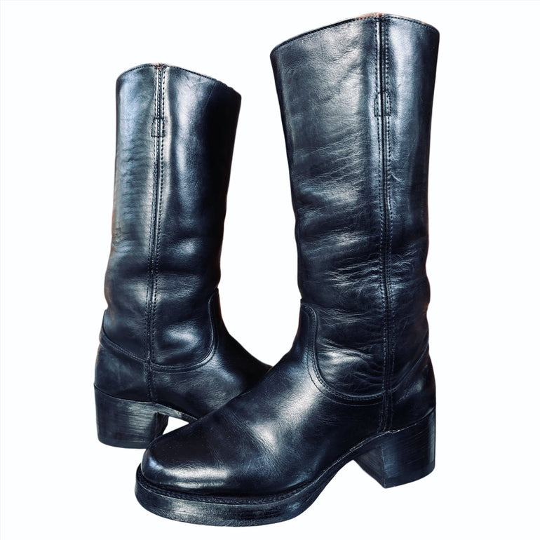 Vintage Frye Boots — Black Label Campus, Harness & Cowboy Styles | Botablu