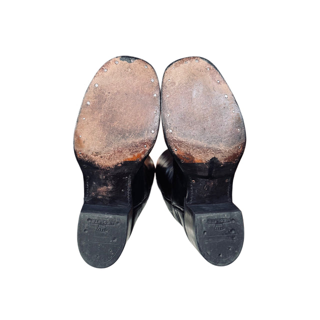 FRYE True Vintage Campus Black Motorcycle Boots - Botablu