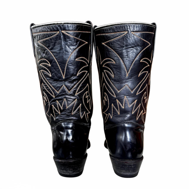 FRYE Vintage 60s Rancher Black Cowgirl Boots - Botablu