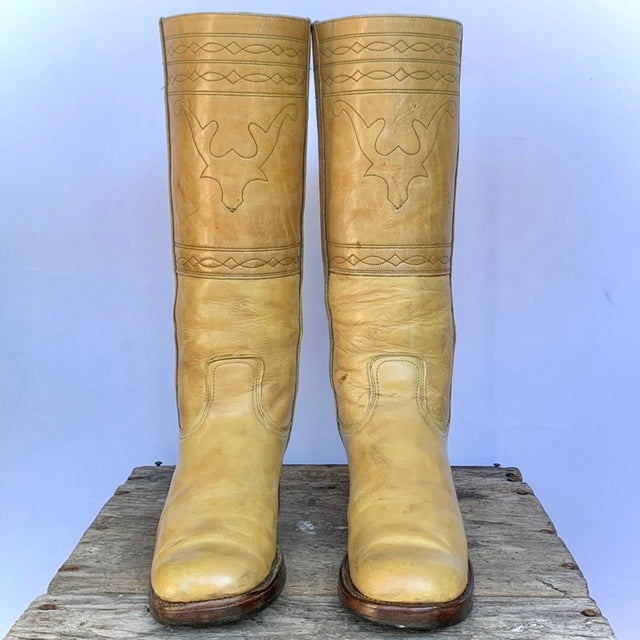 FRYE Vintage Banana Campus Stitching Horse Tall Knee High Boots - Botablu