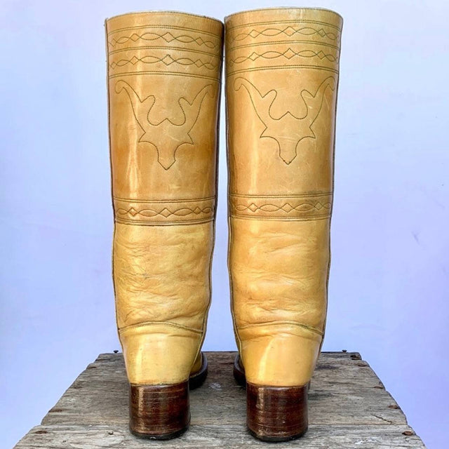 FRYE Vintage Banana Campus Stitching Horse Tall Knee High Boots - Botablu