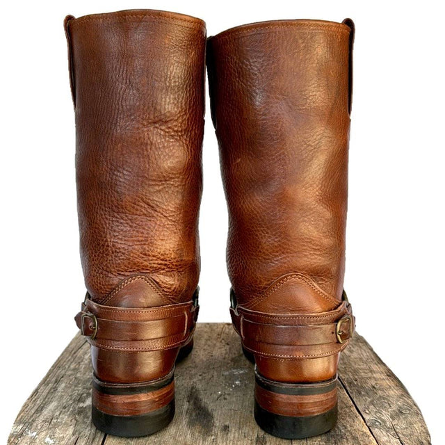 FRYE Vintage Belted Harness 12R Brown Moto Biker Motorcycle Western Boots - Botablu