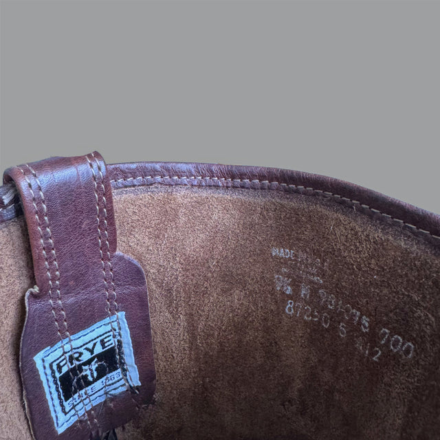 FRYE Vintage Belted Harness Brown Motorcycle Boots - Botablu