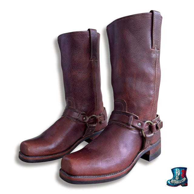 LARRY MAHAN Vintage New Tall Knee High Black Leather Cowgirl Western Boots - Botablu