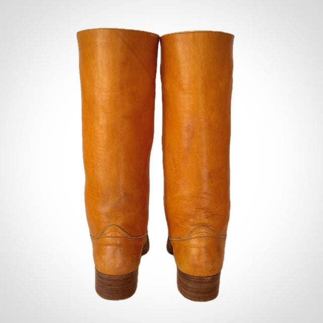 FRYE Vintage Black Label Campus Tall Western Motorcycle Boots - Botablu