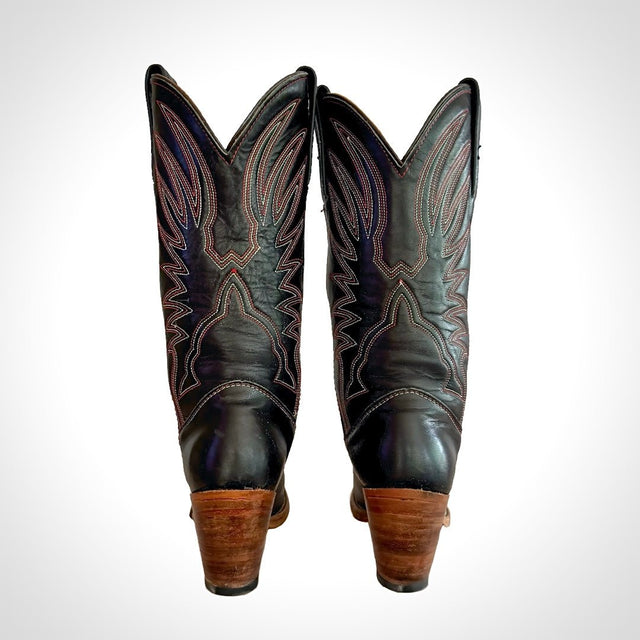 FRYE Vintage Black Western Cowboy Boots - Botablu