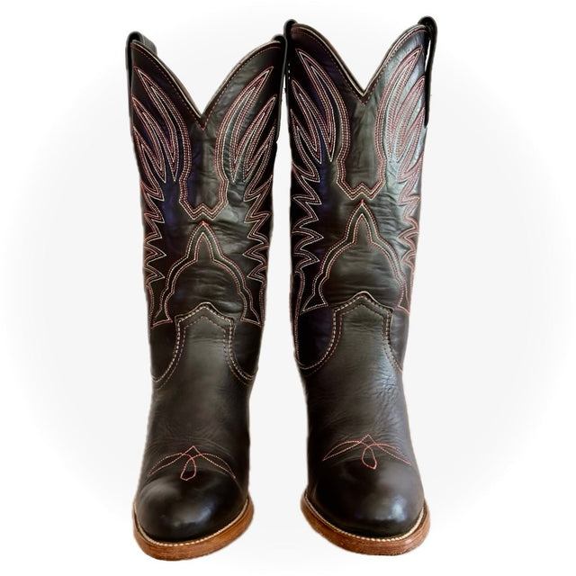 FRYE Vintage Black Western Cowboy Boots - Botablu