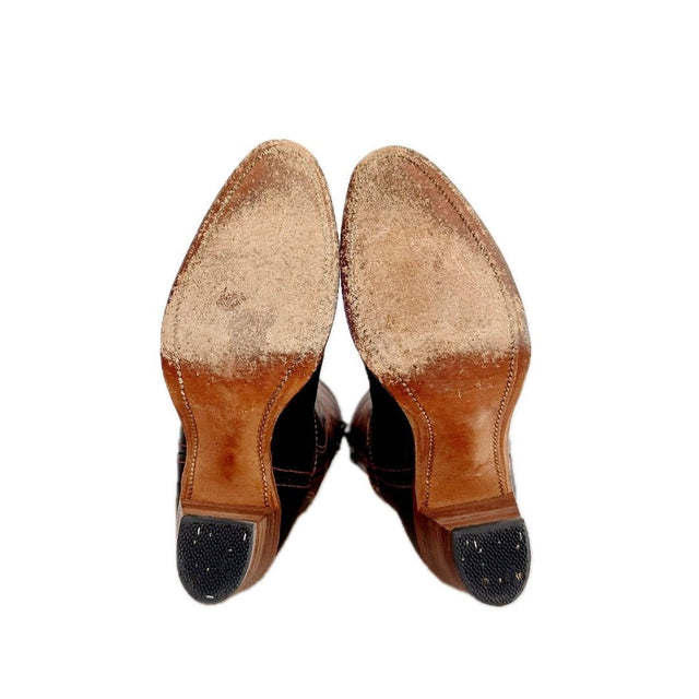 FRYE Vintage Black Western Cowboy Boots - Botablu