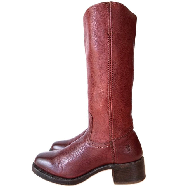 FRYE Vintage Campus 14L Brick Red Oxblood Motorcycle Western Boots - Botablu