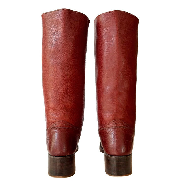 FRYE Vintage Campus 14L Brick Red Oxblood Motorcycle Western Boots - Botablu