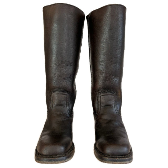 FRYE Vintage Campus 14L Brown Leather Western Motorcycle Boots - Botablu