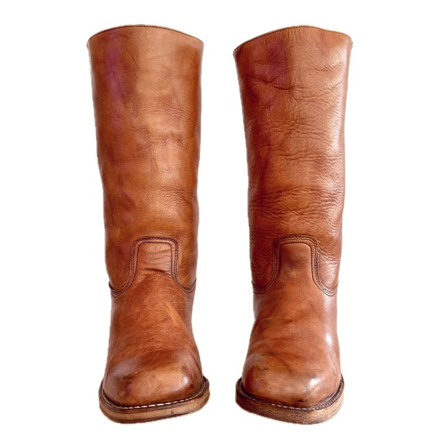 FRYE Vintage Campus 14L Tall Brown Western Motorcycle Boots - Botablu