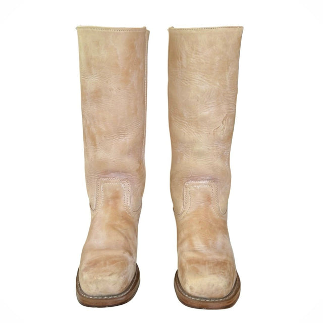 FRYE Vintage Campus 14L Tan Cowboy Motorcycle Boots - Botablu