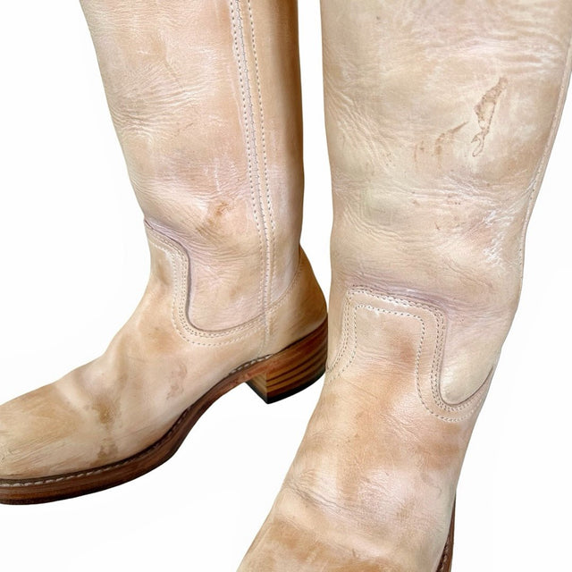 FRYE Vintage Campus 14L Tan Cowboy Motorcycle Boots - Botablu