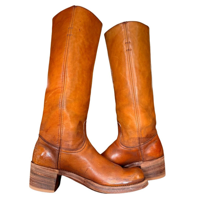 FRYE Vintage Campus 1970s Black Label Tall Motorcycle Cowboy Boots - Botablu