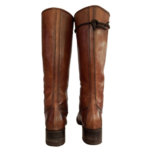 FRYE Vintage Campus Black Label Lace Up Knee High Boots - Botablu